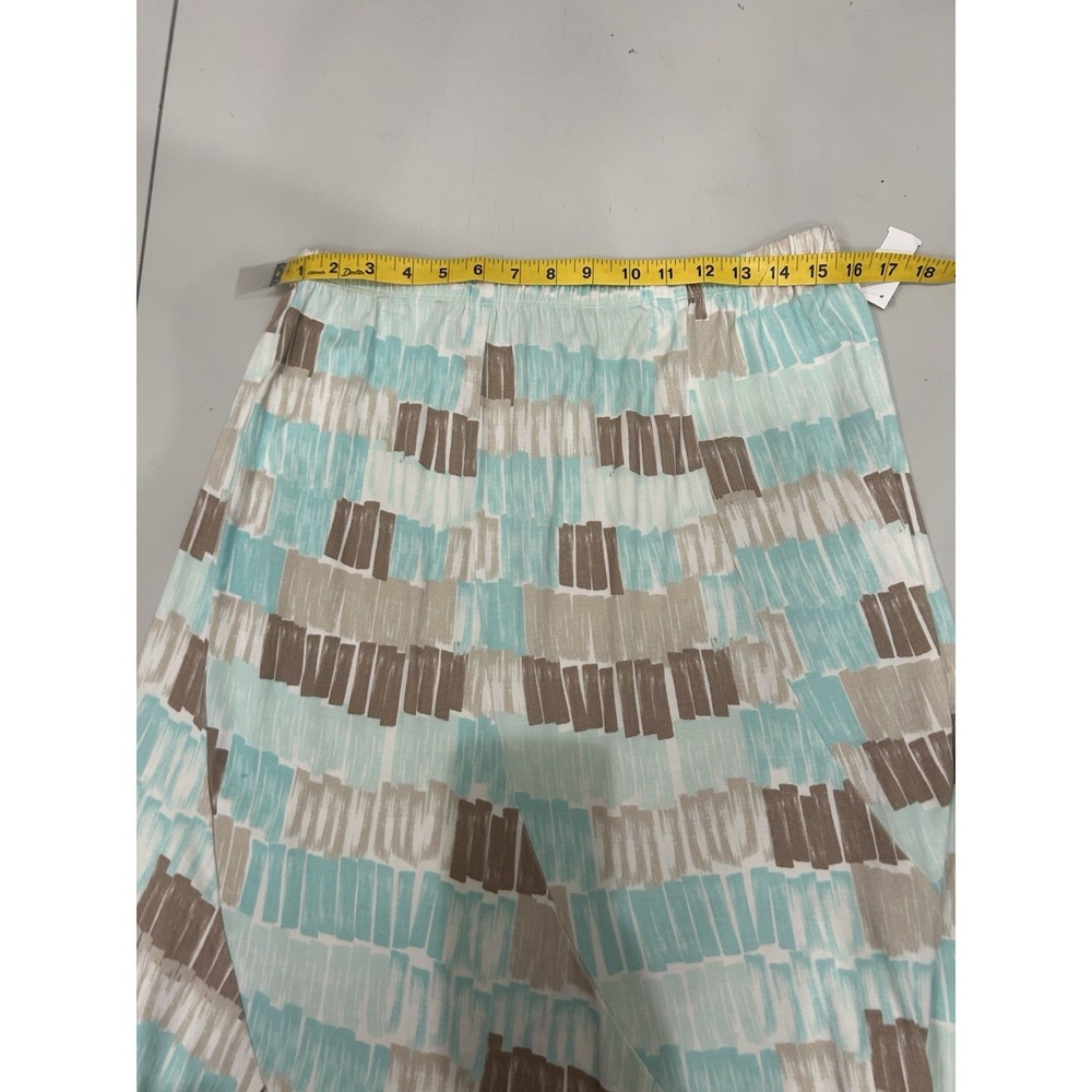 Multiples Women's Jersey Knit Maxi Skirt Size M Blue Brown Geo 90s Boho Feminine - Picture 12 of 13